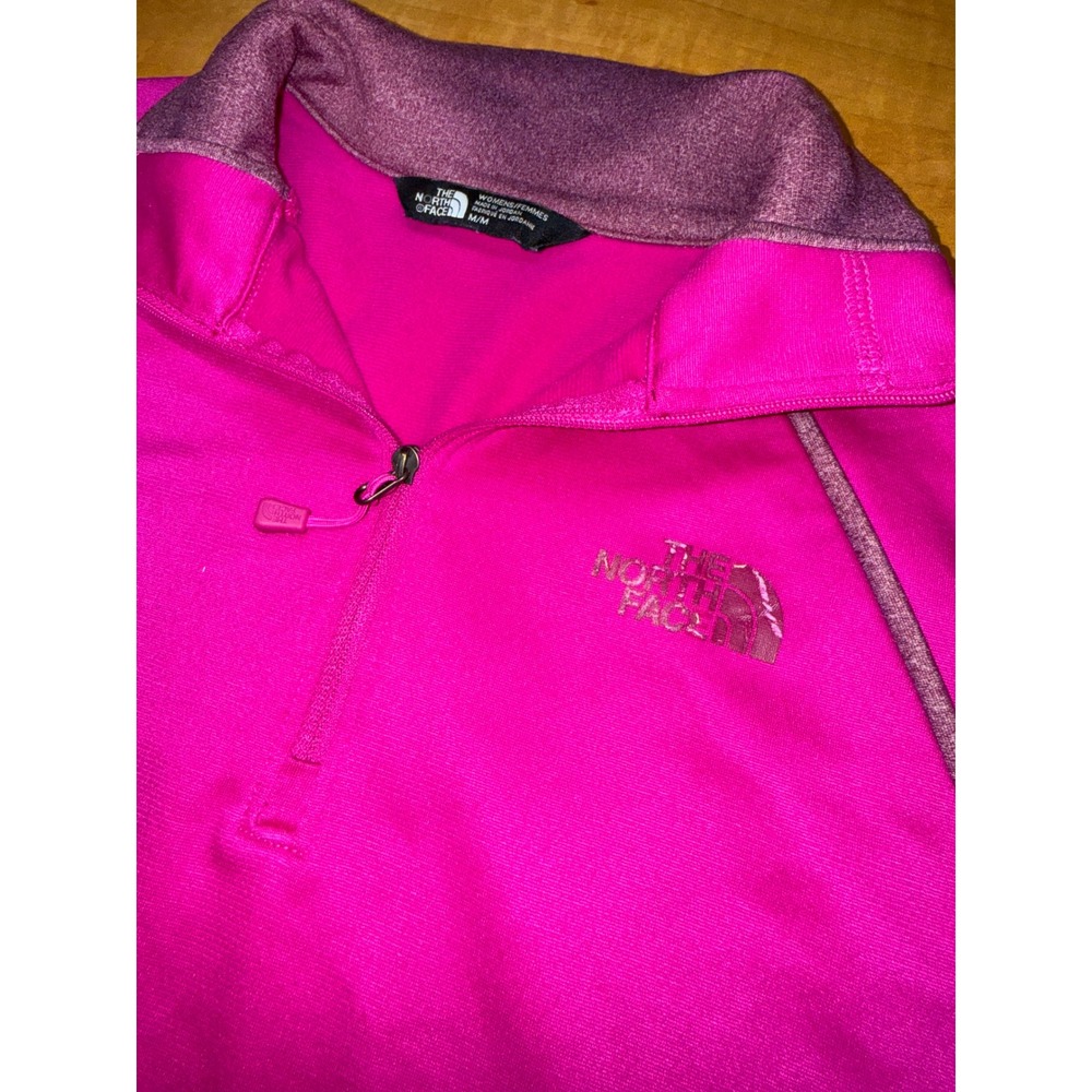 The North Face Womens Pink Purple Quarter Zip Pullover Long Sleeve Shirt Medium - Picture 4 of 7